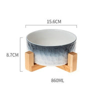 HKM-559187 One-Piece Ceramic Pet Bowl - Anti-Overturning, Gradient Stone Colors