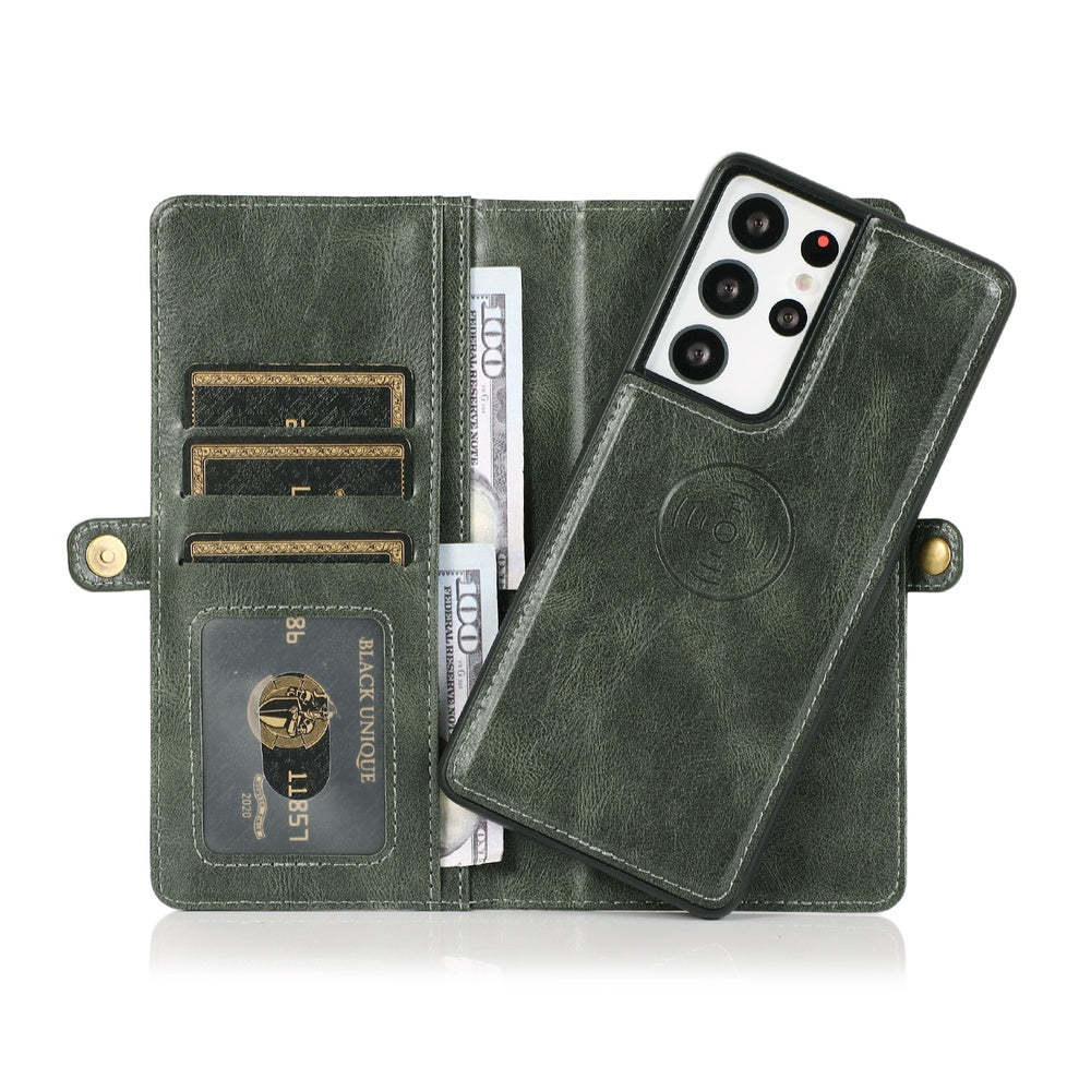 HKM-559251 Two-in-One Wallet Style Multi-Function Card Mobile Phone Holster for Samsung