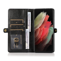 HKM-559251 Two-in-One Wallet Style Multi-Function Card Mobile Phone Holster for Samsung