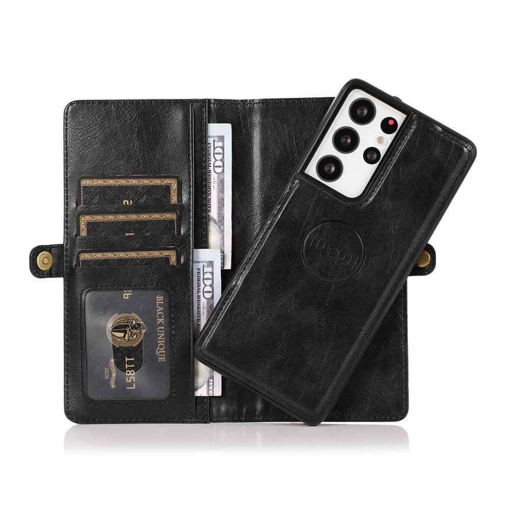 HKM-559251 Two-in-One Wallet Style Multi-Function Card Mobile Phone Holster for Samsung