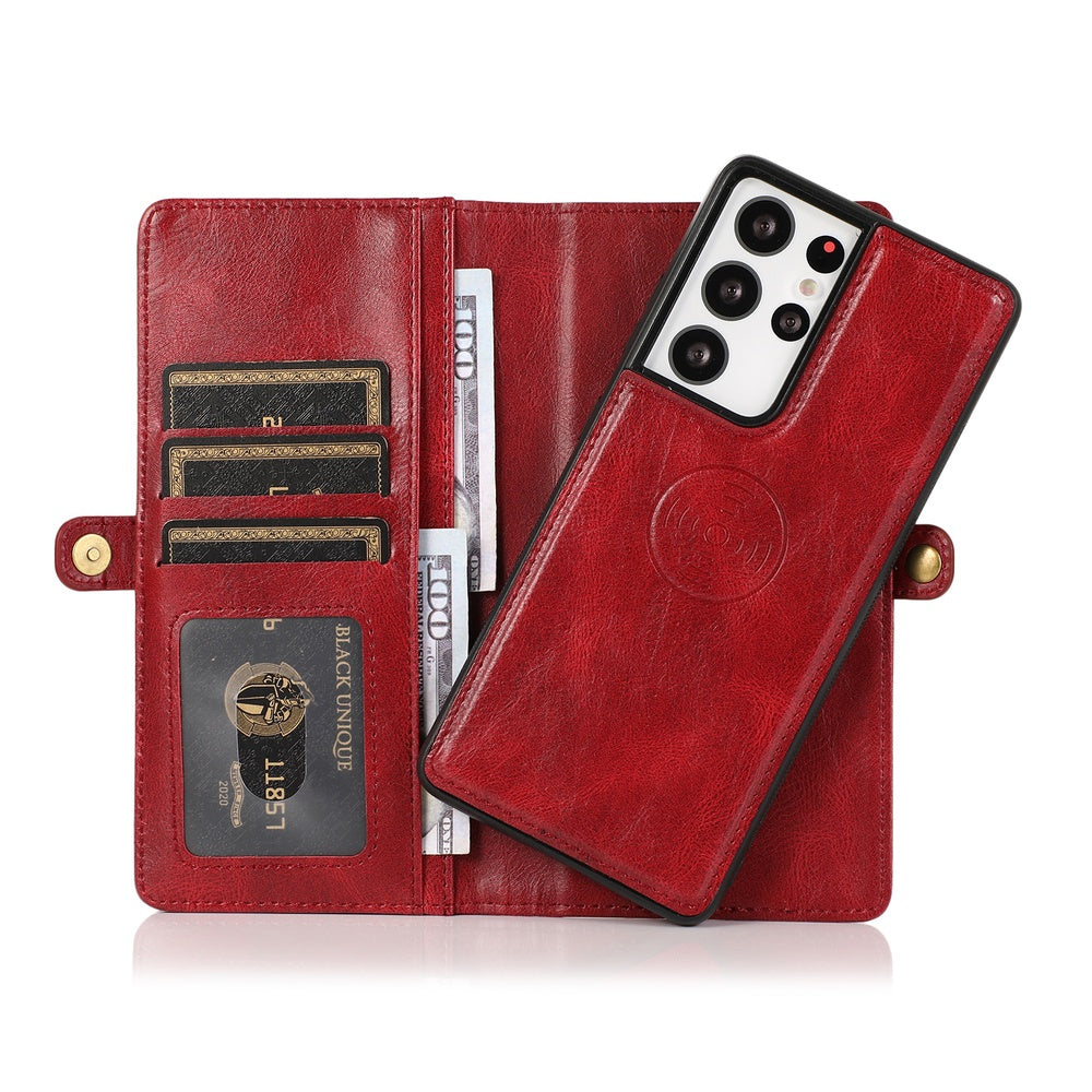 HKM-559251 Two-in-One Wallet Style Multi-Function Card Mobile Phone Holster for Samsung