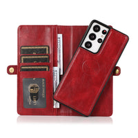 HKM-559251 Two-in-One Wallet Style Multi-Function Card Mobile Phone Holster for Samsung