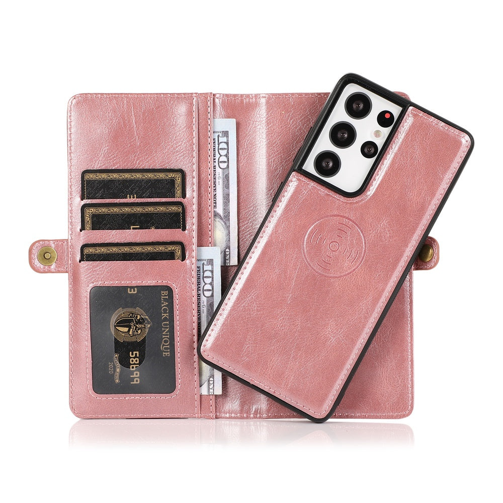 HKM-559251 Two-in-One Wallet Style Multi-Function Card Mobile Phone Holster for Samsung