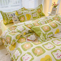 HKM-559315 Soft Cotton Four-Piece Bedding Set with Pillowcases and Duvet Cover in Modern Design