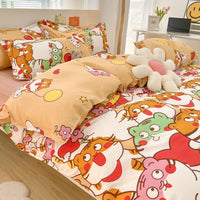 HKM-559315 Soft Cotton Four-Piece Bedding Set with Pillowcases and Duvet Cover in Modern Design