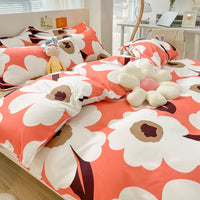 HKM-559315 Soft Cotton Four-Piece Bedding Set with Pillowcases and Duvet Cover in Modern Design