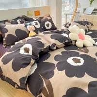 HKM-559315 Soft Cotton Four-Piece Bedding Set with Pillowcases and Duvet Cover in Modern Design