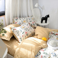 HKM-559315 Soft Cotton Four-Piece Bedding Set with Pillowcases and Duvet Cover in Modern Design