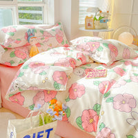 HKM-559315 Soft Cotton Four-Piece Bedding Set with Pillowcases and Duvet Cover in Modern Design