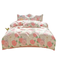 HKM-559315 Soft Cotton Four-Piece Bedding Set with Pillowcases and Duvet Cover in Modern Design