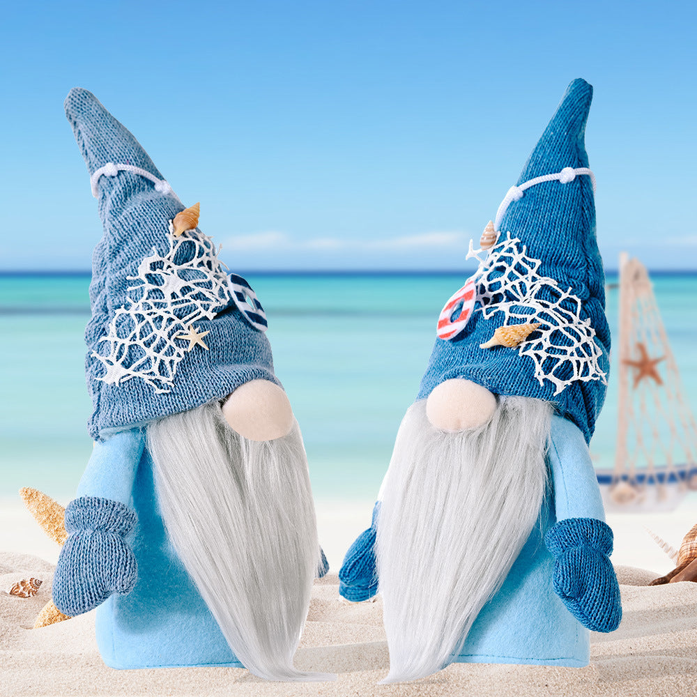 HKM-559443 Ocean Rudolph Faceless Doll - Fabric Ocean Ornament, 30cm x 9cm x 8cm