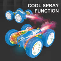 HKM-559571 Double-Sided 2.4G RC Stunt Car with Lights and Spray, 360° Rotation, Remote Control, for Ages 5 and Up