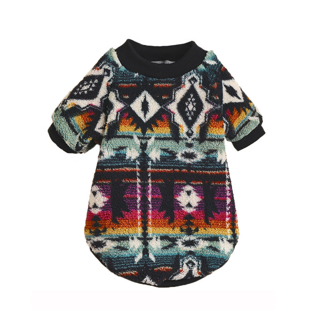HKM-559571 Ethnic Style Thickened Fleece Sweatshirt for Cats and Dogs
