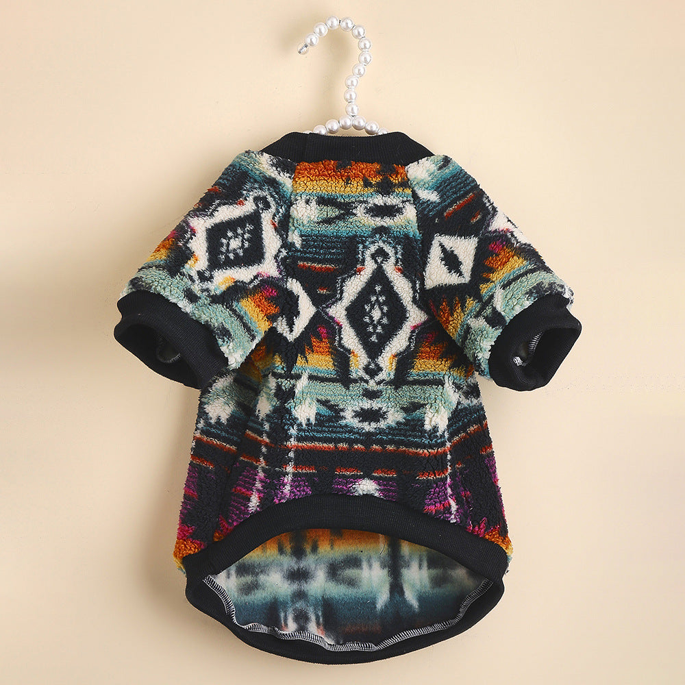 HKM-559571 Ethnic Style Thickened Fleece Sweatshirt for Cats and Dogs