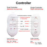 HKM-559635 Dual Control Electric Blanket with 3 Heat Settings, Soft Non-Woven Fabric, 220V, Multiple Sizes Available