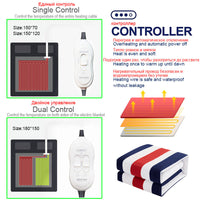 HKM-559635 Dual Control Electric Blanket with 3 Heat Settings, Soft Non-Woven Fabric, 220V, Multiple Sizes Available