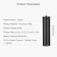 HKM-559699 Portable Aluminum Alloy Charging Handle with 6800mAh Battery Capacity - 12.5cm x 3.2cm