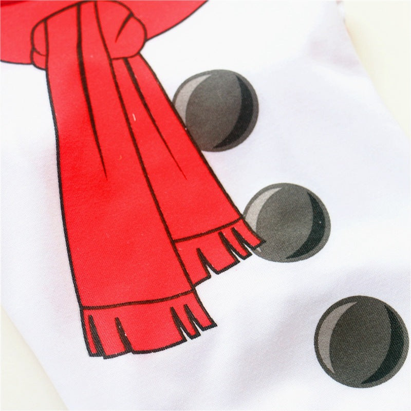 HKM-559763 Red Christmas Snowman Dog T-Shirt for Pets - Cotton Pet Clothing