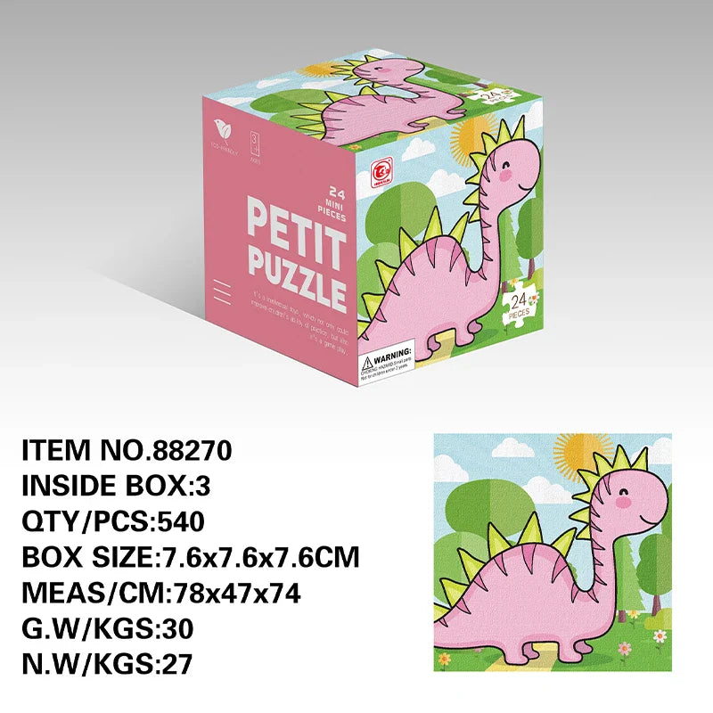 HKM-559891 24-Piece Cartoon Animal Jigsaw Puzzle for Early Learning and Memory Development