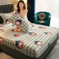HKM-560147 Luxurious Golden Sable Flannel Mattress Cover - Single Velvet Bedspread for Winter Comfort