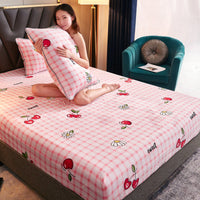 HKM-560147 Luxurious Golden Sable Flannel Mattress Cover - Single Velvet Bedspread for Winter Comfort