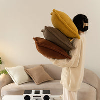 HKM-560275 Solid Color Plush Pillow Cushion for Sofa and Bedside - 45x45cm