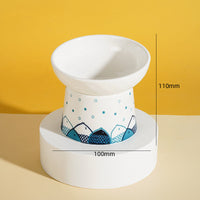 HKM-560339 Slanted Ceramic Pet Bowl with Color Glaze – Stylish & Anti-Overturn Design