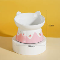 HKM-560339 Slanted Ceramic Pet Bowl with Color Glaze – Stylish & Anti-Overturn Design