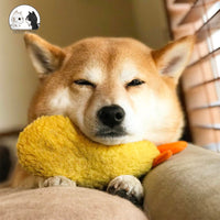 HKM-560339 Squeaky Fried Shrimp Tempura Dog Toy - Plush Bite Chew for Puppies, Teeth Cleaning and Anxiety Relief