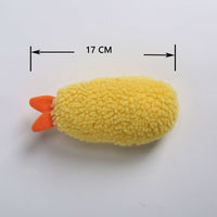 HKM-560339 Squeaky Fried Shrimp Tempura Dog Toy - Plush Bite Chew for Puppies, Teeth Cleaning and Anxiety Relief