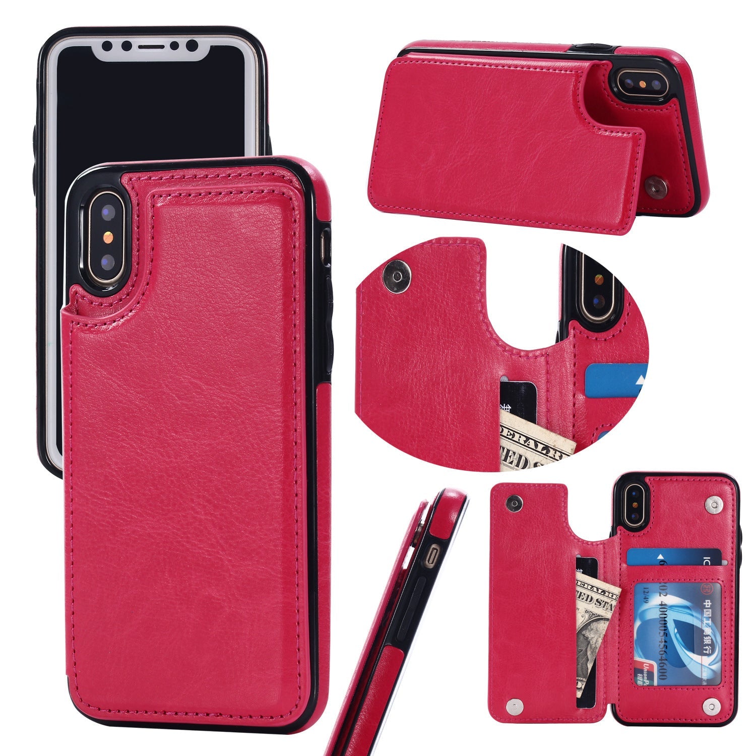 HKM-560403 Protective Leather Case for iPhone XS with All-Inclusive Edge Design