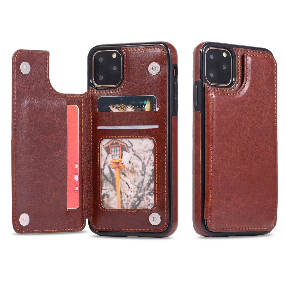HKM-560403 Protective Leather Case for iPhone XS with All-Inclusive Edge Design