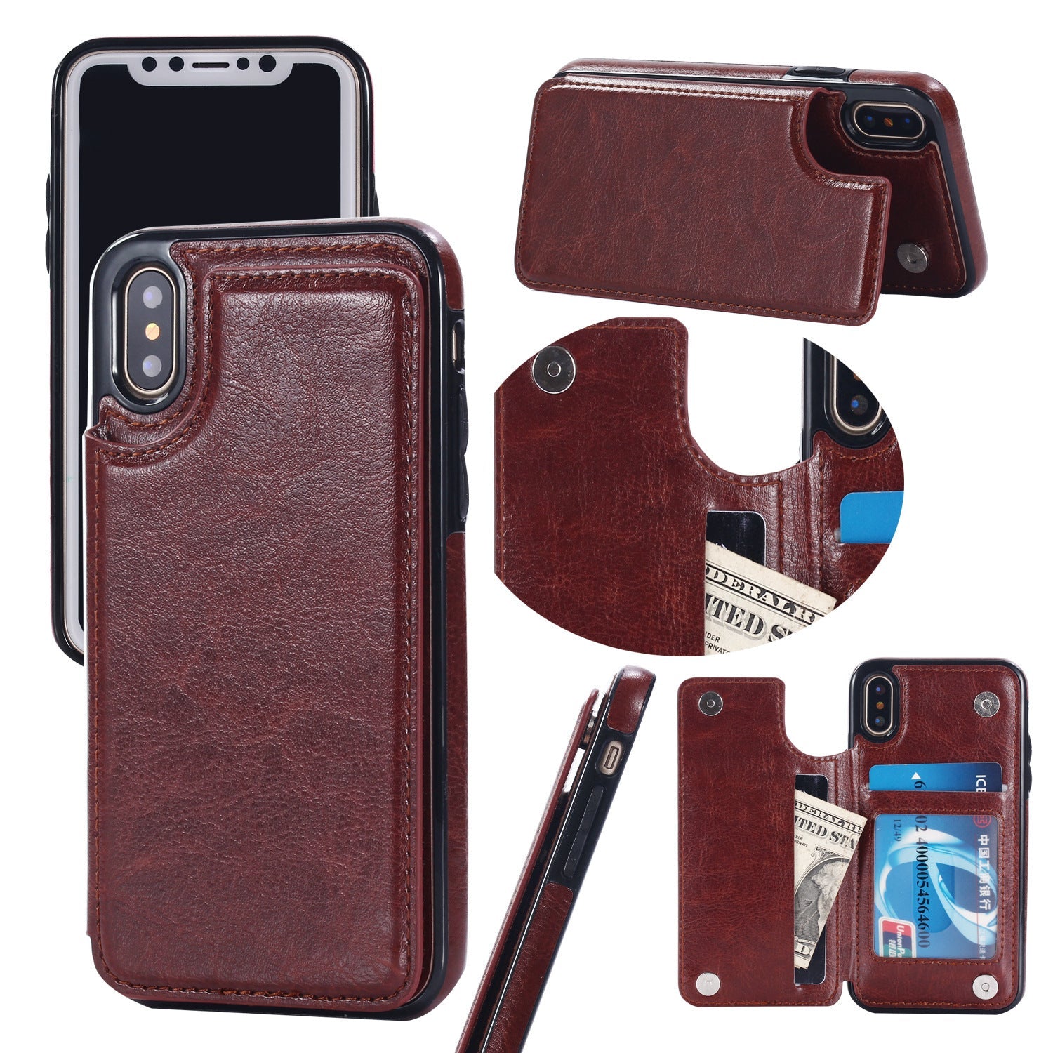 HKM-560403 Protective Leather Case for iPhone XS with All-Inclusive Edge Design