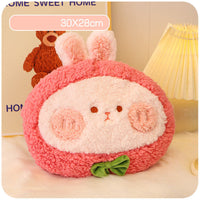 HKM-560467 Two-in-One Plush Throw Pillow & Small Blanket Set - Various Cute Designs