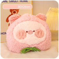 HKM-560467 Two-in-One Plush Throw Pillow & Small Blanket Set - Various Cute Designs