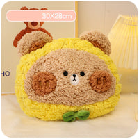 HKM-560467 Two-in-One Plush Throw Pillow & Small Blanket Set - Various Cute Designs