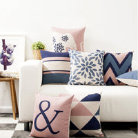 HKM-560531 Nordic Geometry Cotton and Linen Pillowcase - 45x45cm Abstract Design