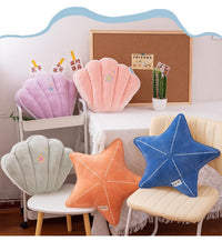HKM-560595 Royal Blue and Orange Starfish Suede Soft Shell Pillow Cushion 40 cm