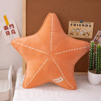 HKM-560595 Royal Blue and Orange Starfish Suede Soft Shell Pillow Cushion 40 cm