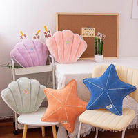 HKM-560595 Royal Blue and Orange Starfish Suede Soft Shell Pillow Cushion 40 cm