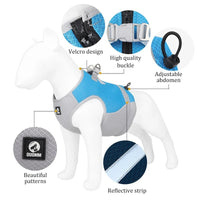HKM-560659 Pet Cool Vest for Dogs – Ice Silk Casual Traction Clothing in Sky Blue, Orange, Fluorescent Green, Sizes S-XL