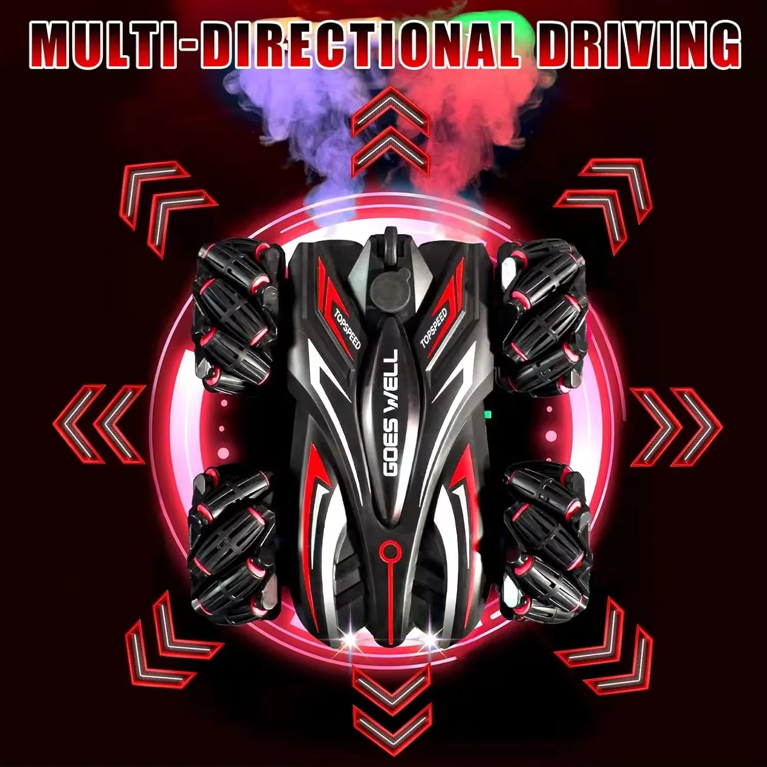 HKM-560723 Double-Sided 2.4G Remote Control Stunt Car with Lighting and Hand Gesture Sensing, 360-Degree Rotation, 4x4 RC Vehicle