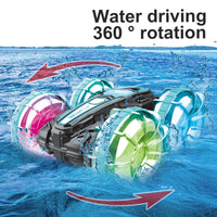 HKM-561299 Amphibious Double-Sided RC Stunt Car with Lights and 360 Degree Rotation for Indoor and Outdoor Fun