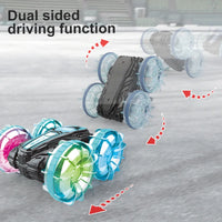 HKM-561299 Amphibious Double-Sided RC Stunt Car with Lights and 360 Degree Rotation for Indoor and Outdoor Fun