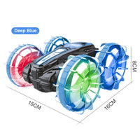 HKM-561299 Amphibious Double-Sided RC Stunt Car with Lights and 360 Degree Rotation for Indoor and Outdoor Fun