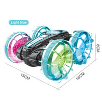 HKM-561299 Amphibious Double-Sided RC Stunt Car with Lights and 360 Degree Rotation for Indoor and Outdoor Fun