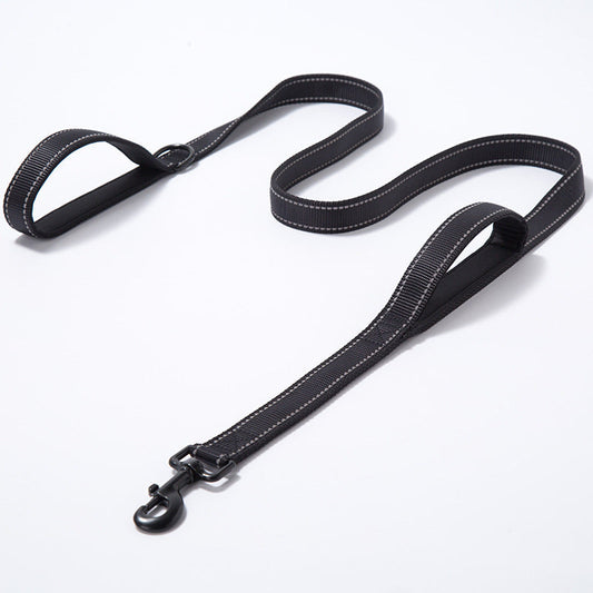 HKM-561299 Nylon Double Thickened Reflective Dog Leash - 2.5cm Width, 150cm Length