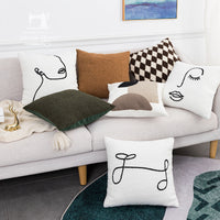 HKM-561427 Nordic Style Solid Color Embroidered Pillowcase 45x45cm