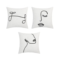 HKM-561427 Nordic Style Solid Color Embroidered Pillowcase 45x45cm