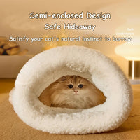 HKM-561491 Cozy Velvet Cat Sleeping Bag with Plush Interior for Indoor Cats and Kittens